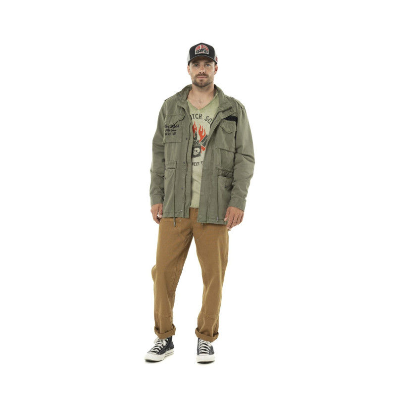 Veste militaire homme en coton avec patch Field Veste militaire homme en coton avec patch Field
