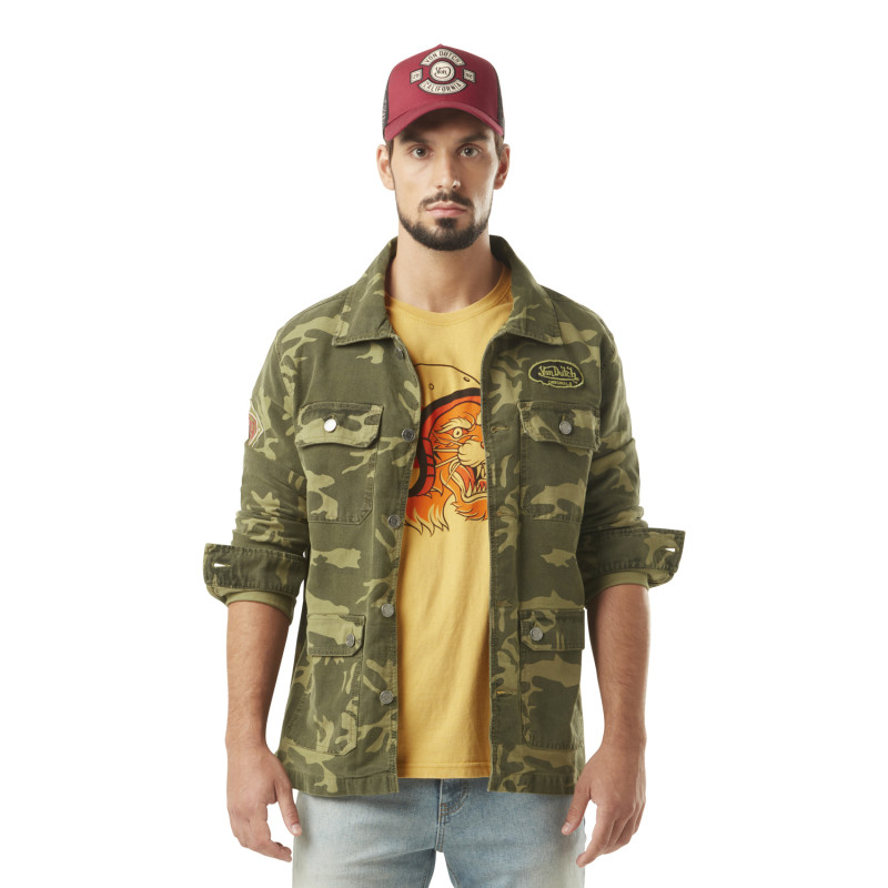 Veste homme avec broderie en camouflage en coton Santi