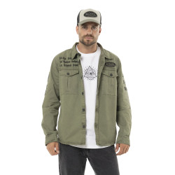 Sur Chemise homme en sergé de coton avec Patchs Cain