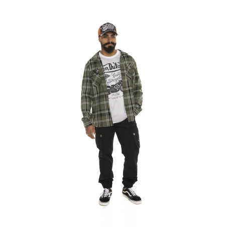Surchemise homme manches longues à carreaux en coton Marvin