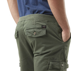 Pantalon cargo homme poches laterales avec écusson brodé en coton Ico