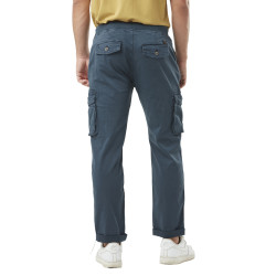 Pantalon cargo homme poches laterales avec écusson brodé en coton Ico