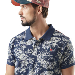 Polo homme pique fleurs Flower en coton