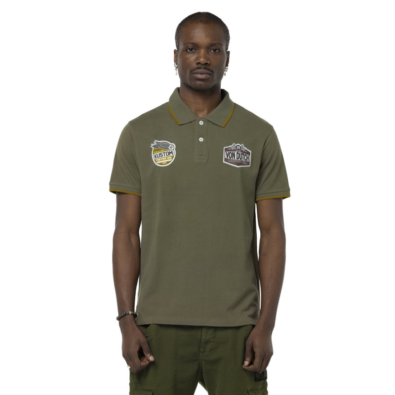 Polo homme manches courtes piqué avec patch Kust