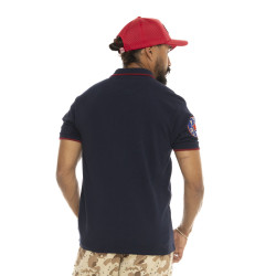 Polo homme manches courtes col boutonné avec patchs Superior