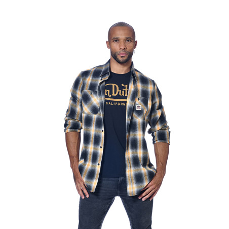 Chemise à carreaux avec badge tisse poche Jac