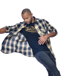 Chemise à carreaux avec badge tisse poche Jac