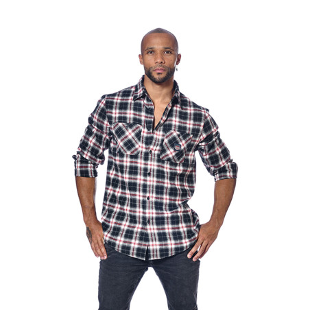 Chemise à carreaux et badge Jack