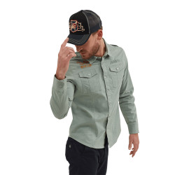 Chemise en toile confort avec badges brodés Jerry