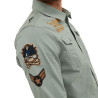 Chemise en toile confort avec badges brodés Jerry Chemise en toile confort avec badges brodés Jerry