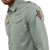 Chemise en toile confort avec badges brodés Jerry Chemise en toile confort avec badges brodés Jerry