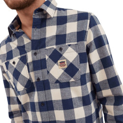 Chemise plaid avec poche et broderie dans le dos Jim