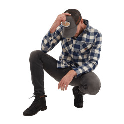 Chemise plaid avec poche et broderie dans le dos Jim