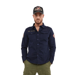 Chemise en toile confort avec badges brodés Mick