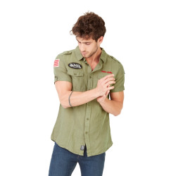 Chemise manches courtes homme Preston Vert Kaki
