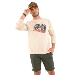 Sweat homme manches longues en col rond avec print devant Bang