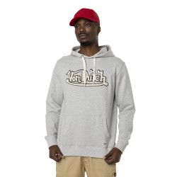 Sweat chiné à capuche et broderie bouclette à l'avant en coton Baz