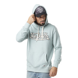 Sweat chiné à capuche et broderie bouclette à l'avant en coton Baz