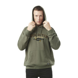 Sweat homme french terry relax fit à capuche et print devant en coton