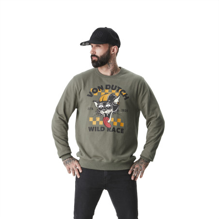 Sweat col rond homme avec print devant Kat
