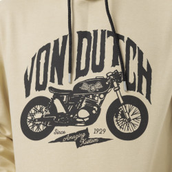 Sweat homme à capuche en molleton avec print devant