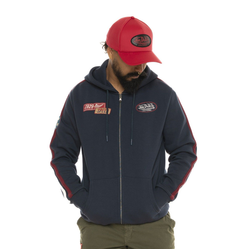 Sweat zippé à capuche homme avec patchs Chad Sweat zippé à capuche homme avec patchs Chad