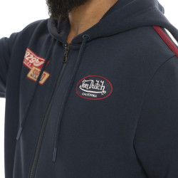 Sweat zippé à capuche homme avec patchs Chad