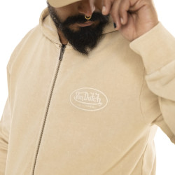 Sweat zippé à capuche homme terry en acid wash Cruz