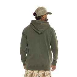 Sweat zippé à capuche homme terry en acid wash Cruz