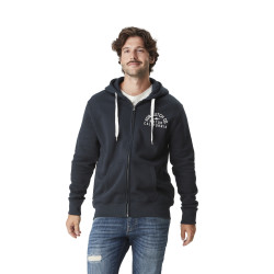 Sweat zippé à capuche molletonné homme avec print devant Kiyo