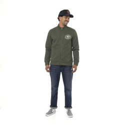 Sweat homme col montant en molleton avec print devant & dos