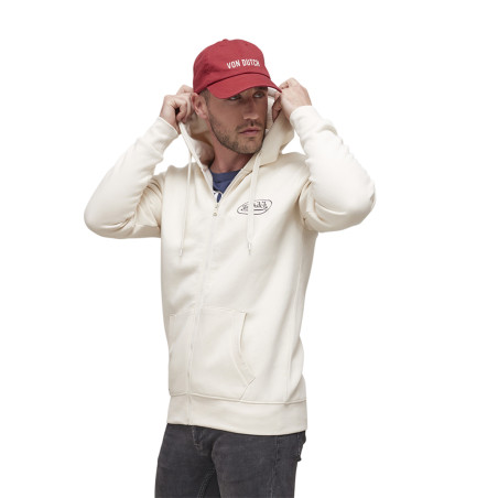 Sweat zippé avec capuche en coton homme Slimane