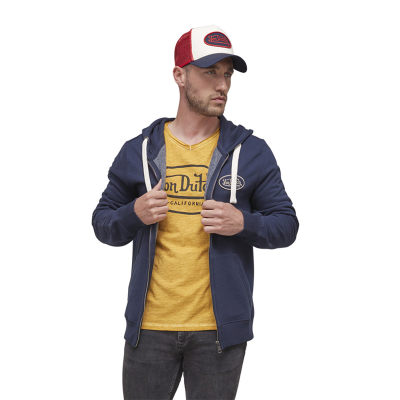 Sweat zippé avec capuche homme en coton Camp