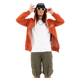 Sweat zippé avec capuche homme en coton avec broderie Camp
