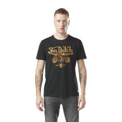 T-shirt homme col rond avec print devant avec acid wash en coton Bike