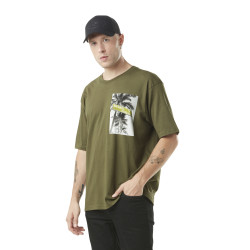 T-shirt homme col rond relax fit avec photoprint en coton Break