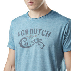 T-shirt homme chiné col rond avec print devant Calif