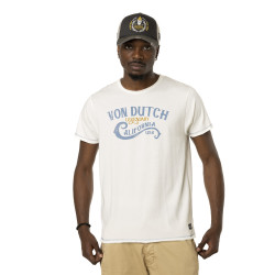 T-shirt homme chiné col rond avec print devant Calif