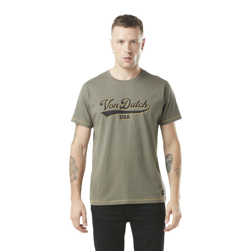 T-shirt homme col rond avec print en coton Colleg