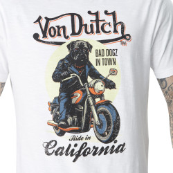 T-shirt homme col rond coton slub avec Logo Dogz
