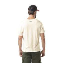 T-shirt homme slub col rond avec print en coton Fast