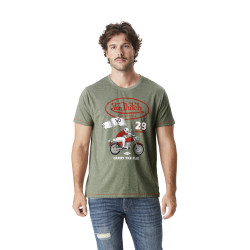 T-shirt homme col rond effet chiné avec print Flag