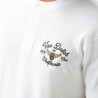 T-shirt homme waffle avec col patte de boutonnage et print en coton