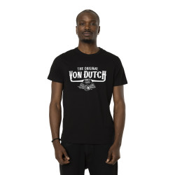 T-shirt homme col rond avec print devant avec acid wash en coton Orig