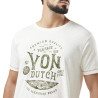 T-shirt homme slub col rond avec print en coton Prest