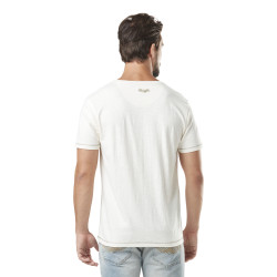 T-shirt homme slub col rond avec print en coton Prest