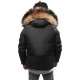 Parka homme H'echbone Napoli Noire Col fourrure