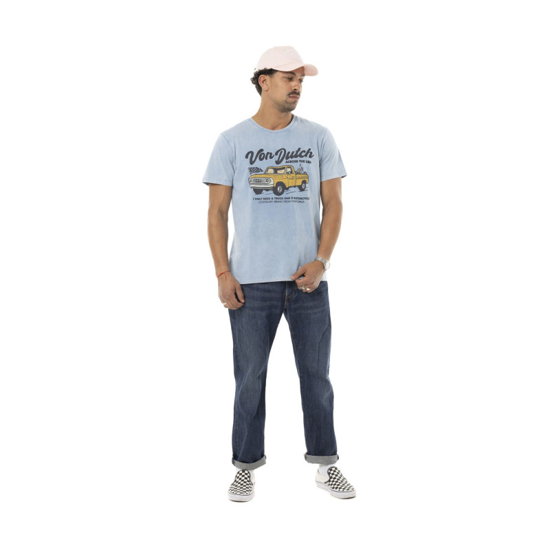 T-shirt homme regular en jersey 160gr acid wash print devant Truck T-shirt homme regular en jersey 160gr acid wash print devant Truck