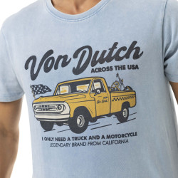 T-shirt homme regular en jersey 160gr acid wash print devant Truck