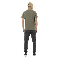 T-shirt homme col rond en jersey chiné regular print devant Up